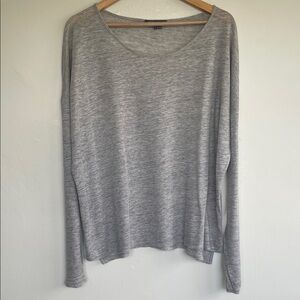 Vince 100% Linen Heather Grey Long Sleeve Large